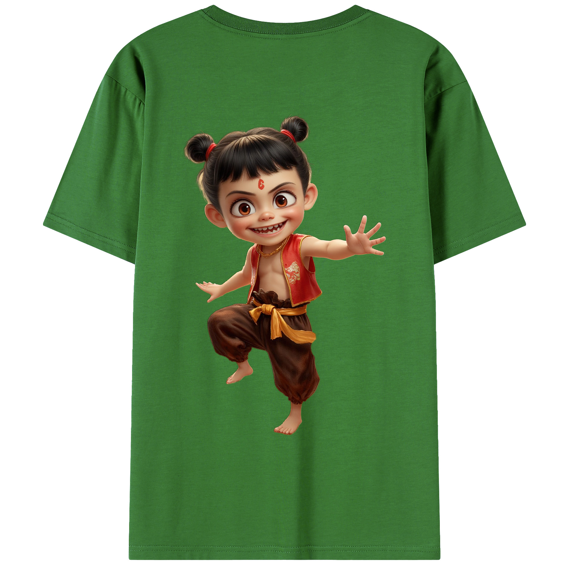 （画像用） Ne Zha 2 ナタ 魔童の大暴れ レディース半袖Tシャツ(バックプリント)